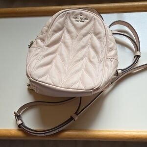 Kate Spade Light Pink Quilted Backpack